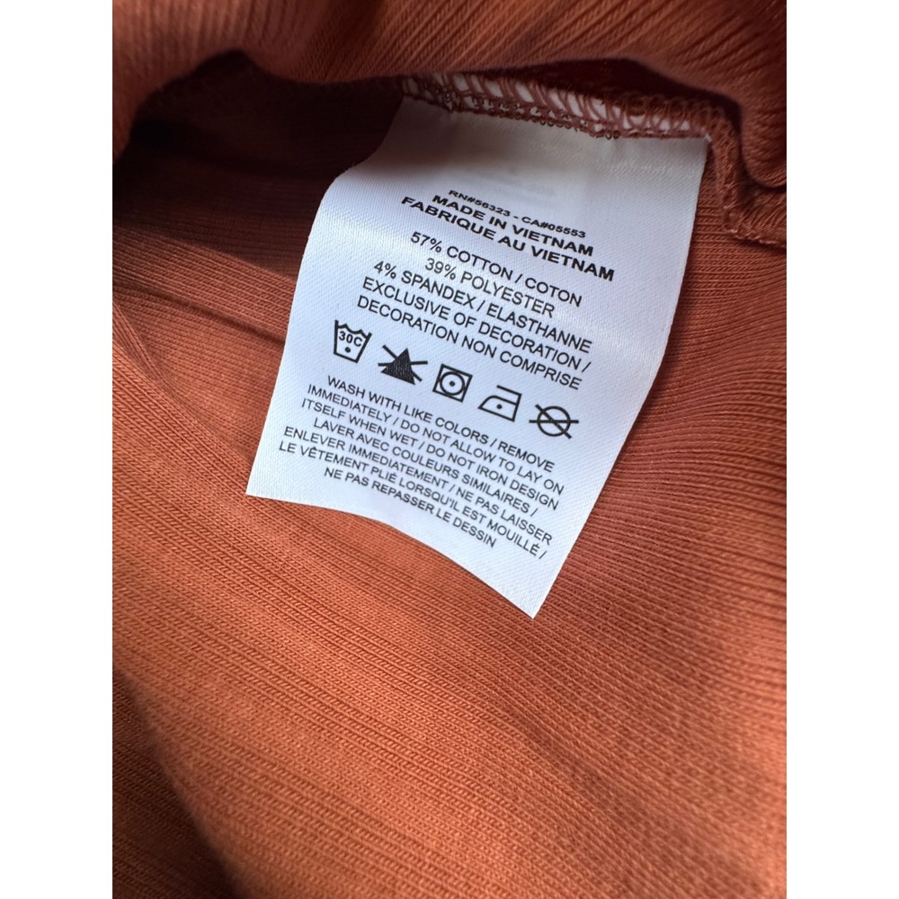 Jordan Womens Ribbed Mock Neck Long Sleeve Top Burnt Orange Small Jumpman Logo - Picture 4 of 8